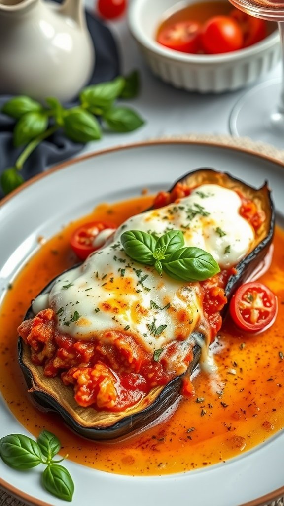 35 Cold Weather Dinner Ideas A delicious serving of baked eggplant parmesan topped with melted cheese and fresh basil. Cold Weather Dinner Ideas
