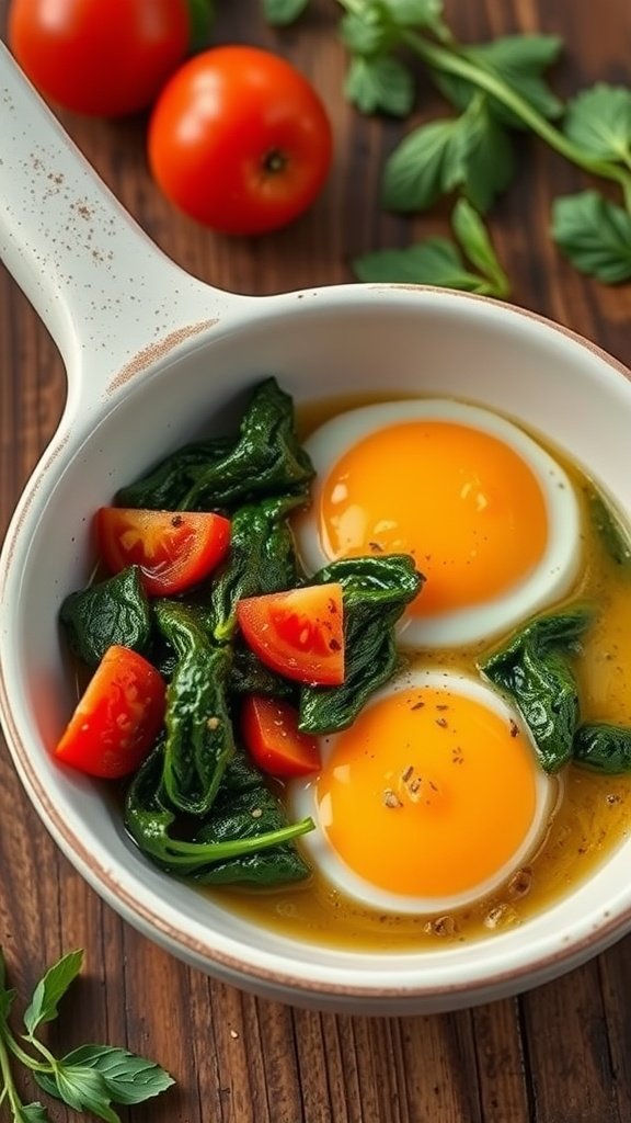 15 Delicious Mediterranean Breakfast Recipes to Start Your Day Right Baked Eggs with Spinach and Tomato