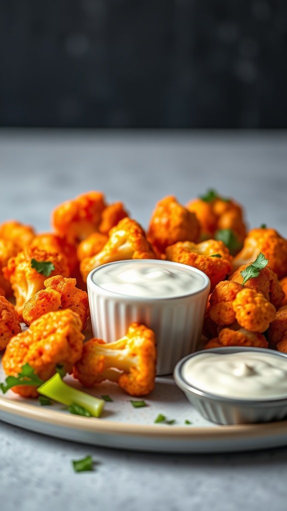 35 High Protein Low Carb Meals You Need to Try Buffalo cauliflower bites served with dipping sauce