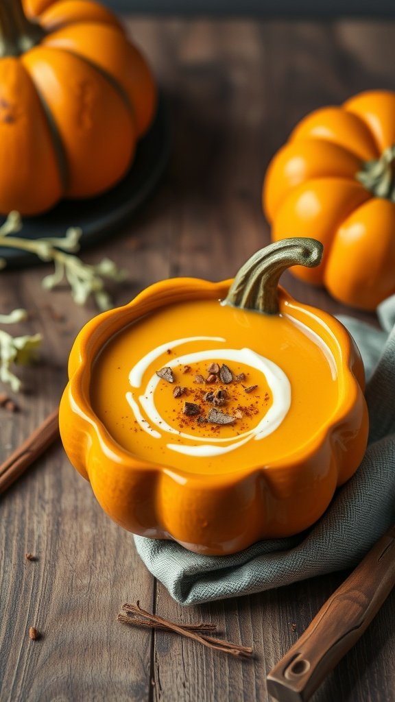 25 Cozy Winter Soups to Warm Your Soul A bowl of butternut squash soup garnished with cream and spices. Winter Soups