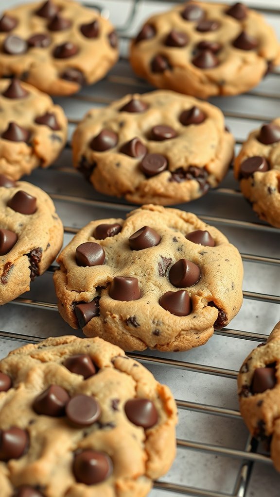 35 Delicious High Protein Cookie Recipes You Need to Try Chocolate chip protein cookies on a cooling rack