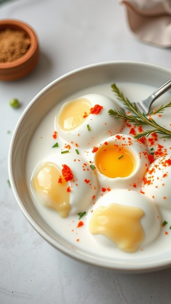 15 Delicious Mediterranean Breakfast Recipes to Start Your Day Right Cilbir, a dish of poached eggs on yogurt with spices. Mediterranean Breakfast