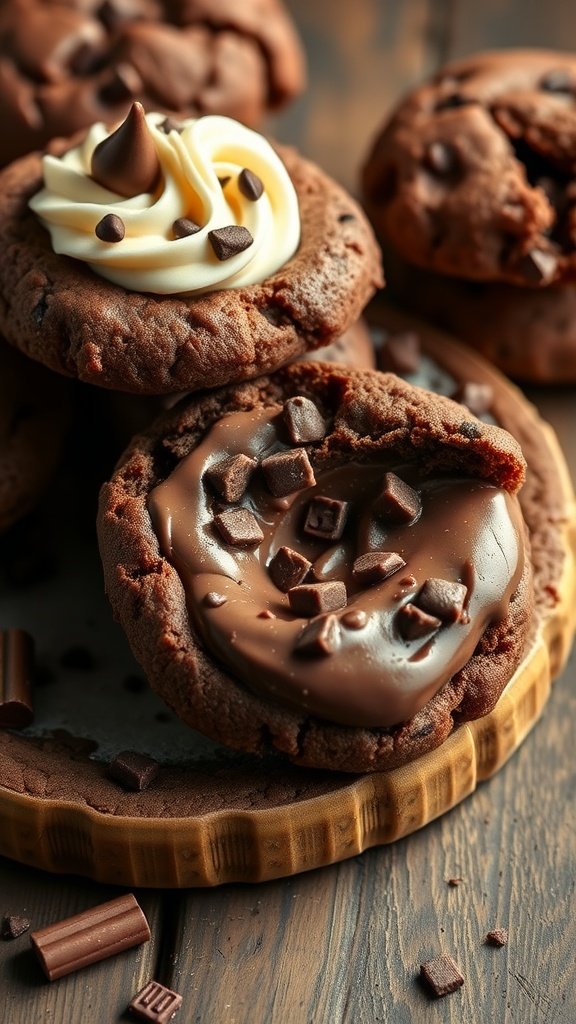 35 Irresistible Hot Chocolate Cookies Recipes to Warm Your Heart Delicious fudge filled hot chocolate cookies topped with chocolate and cream.