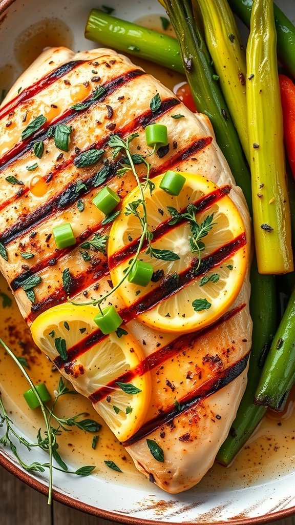 35 High Protein Low Carb Meals You Need to Try Grilled Lemon Herb Chicken with herbs and lemon slices. High Protein Low Carb Meals