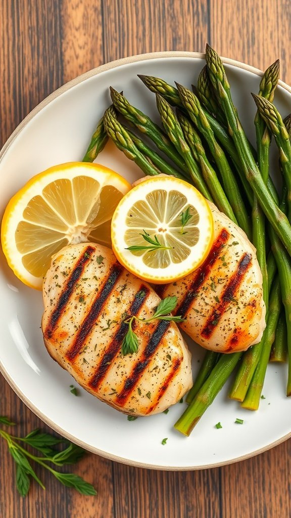 35 High Protein Low Carb Meals You Need to Try Grilled lemon herb chicken served with asparagus. High Protein Low Carb Meals
