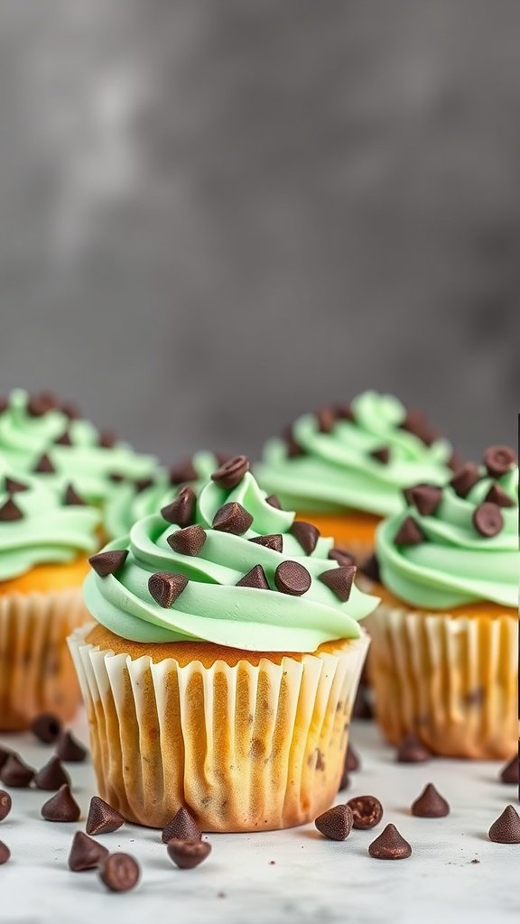 25 Irresistible Valentine's Day Cupcake Ideas to Sweeten Your Celebration Mint chocolate chip cupcakes with green frosting and chocolate chips. Valentine's Day Cupcake
