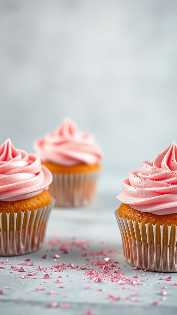 25 Irresistible Valentine's Day Cupcake Ideas to Sweeten Your Celebration Pink Champagne Cupcakes with pink frosting
