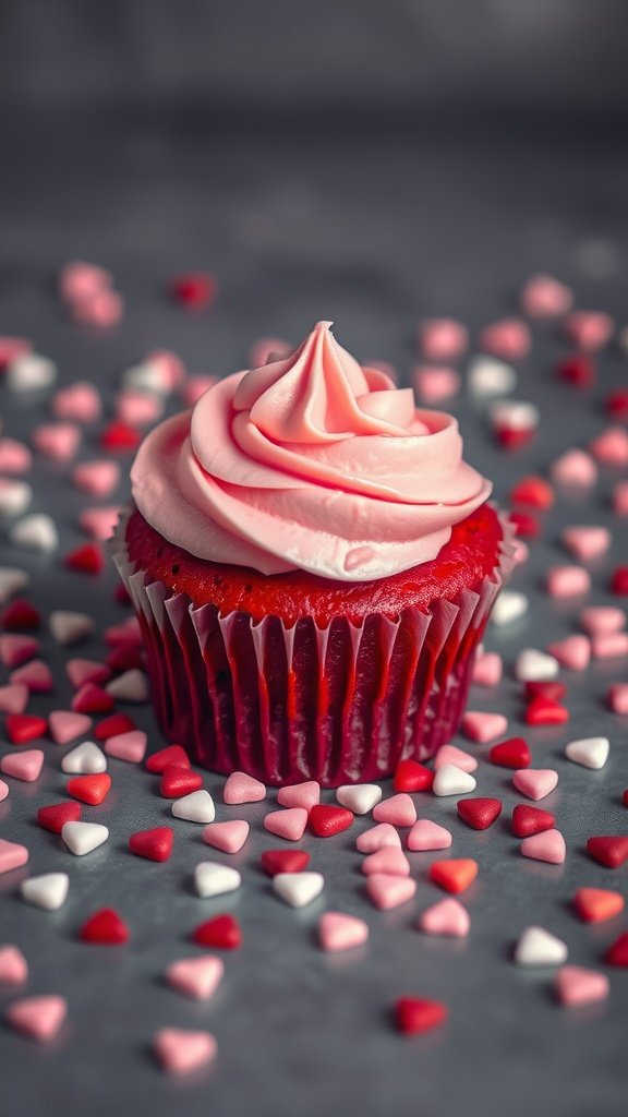 25 Irresistible Valentine's Day Cupcake Ideas to Sweeten Your Celebration Red velvet cupcake with cream cheese frosting