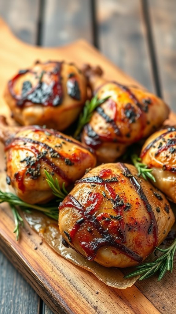 35 High Protein Low Carb Meals You Need to Try Delicious roasted chicken thighs with rosemary on a wooden platter