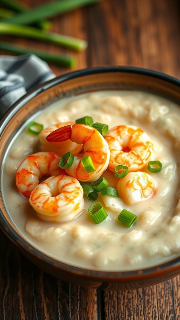 35 Cold Weather Dinner Ideas A bowl of shrimp and grits topped with green onions