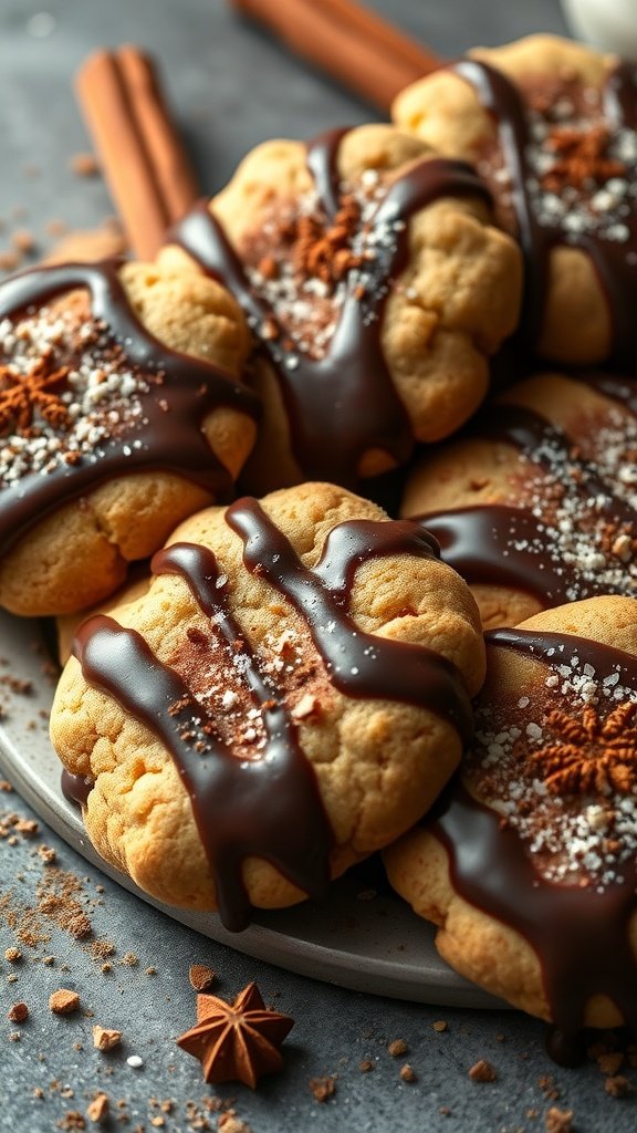 35 Irresistible Hot Chocolate Cookies Recipes to Warm Your Heart Delicious hot chocolate cookies with chocolate drizzle and cinnamon topping