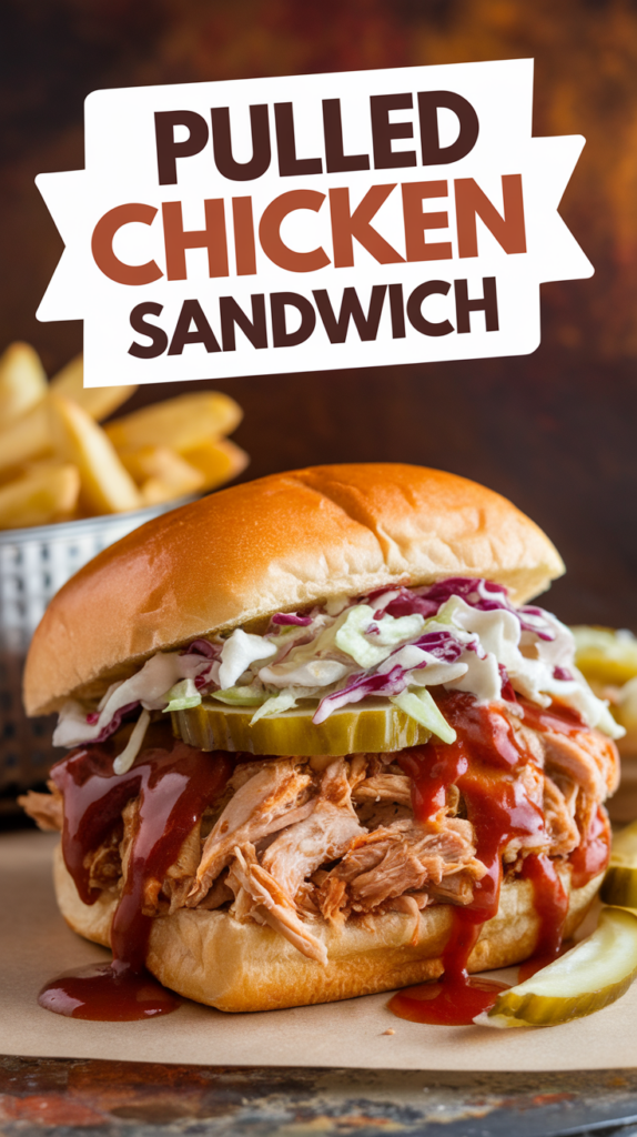 Savory Pulled Chicken Sandwich Recipe Pulled Chicken Sandwich
