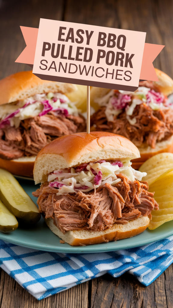 Savory Easy BBQ Pulled Pork Sandwiches Easy BBQ Pulled Pork Sandwiches