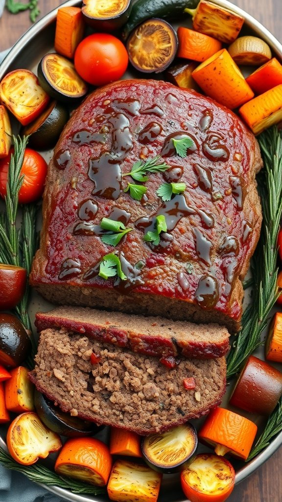 35 Best Meatloaf Recipes to Satisfy Your Cravings Balsamic glazed meatloaf served with roasted vegetables