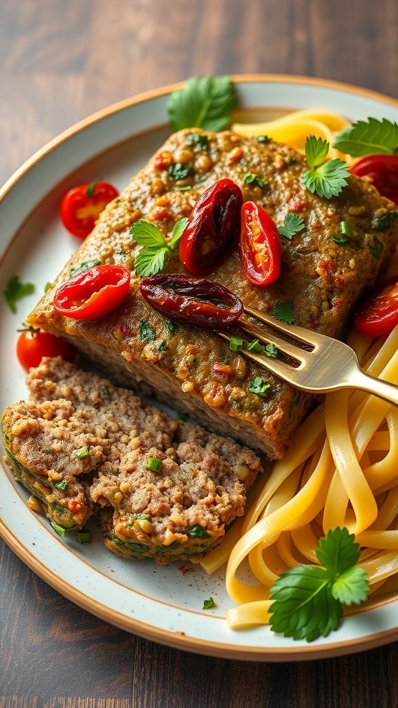 35 Best Meatloaf Recipes to Satisfy Your Cravings A delicious Pesto Meatloaf served with sun-dried tomatoes and pasta.