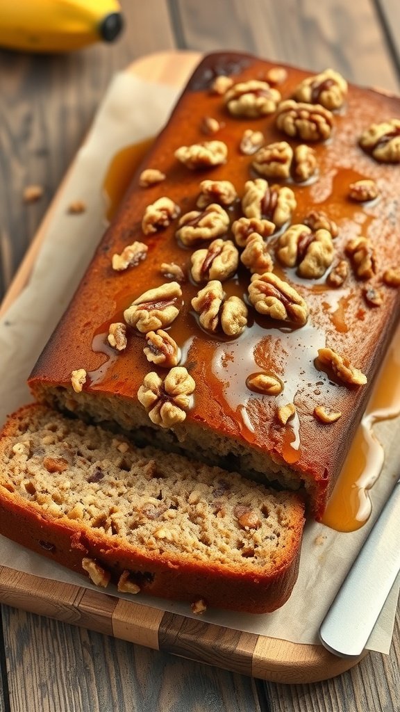 27 Delightful Easter Cake Ideas to Celebrate Spring Banana bread cake topped with walnuts and maple syrup