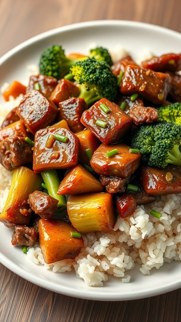27 Delicious Sunday Dinner Ideas for Your Family Table A delicious plate of beef and broccoli stir fry served over rice.