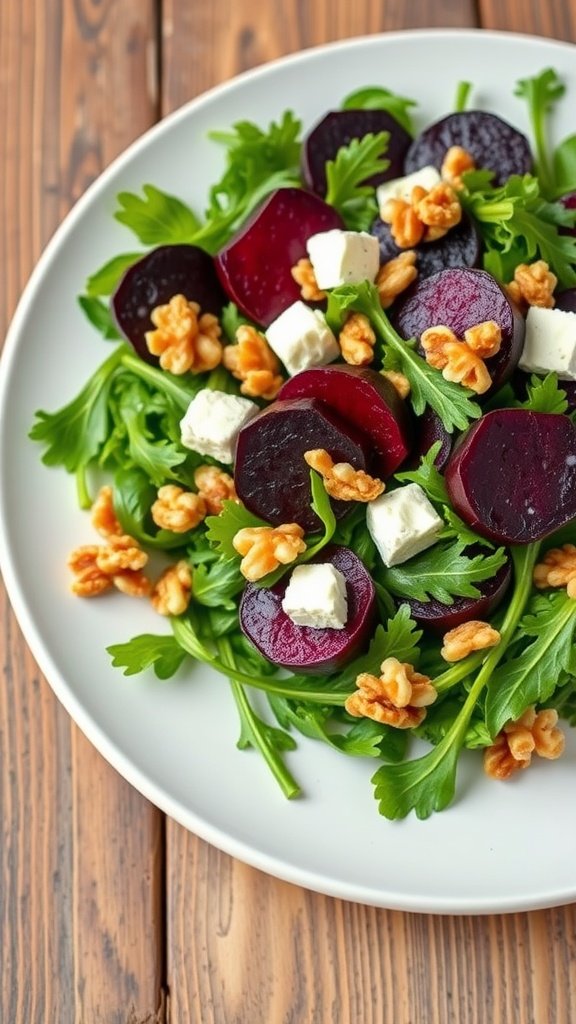 35 Delicious Salad Recipes You Need to Try A colorful beet and goat cheese salad with walnuts on a plate