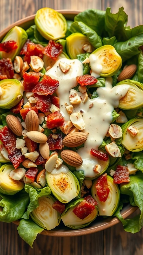 35 Delicious Salad Recipes You Need to Try A delicious Brussels sprout salad with bacon and almonds.