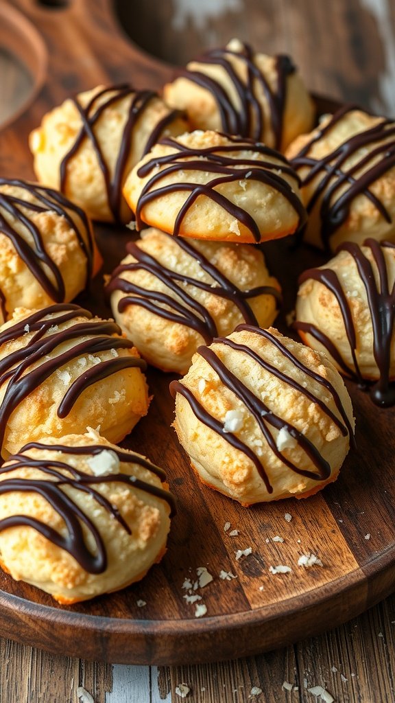 29 Irresistible Mini Desserts Perfect for Any Party Coconut macaroons with chocolate drizzle