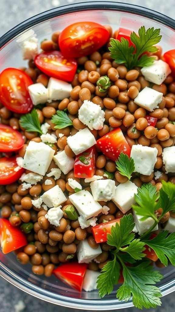 35 Delicious Salad Recipes You Need to Try A vibrant lentil salad featuring cherry tomatoes, feta cheese, and parsley.