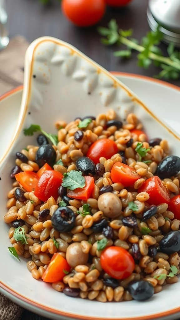 35 Delicious Salad Recipes You Need to Try A vibrant Mediterranean lentil salad with cherry tomatoes, black olives, diced bell pepper, and parsley.