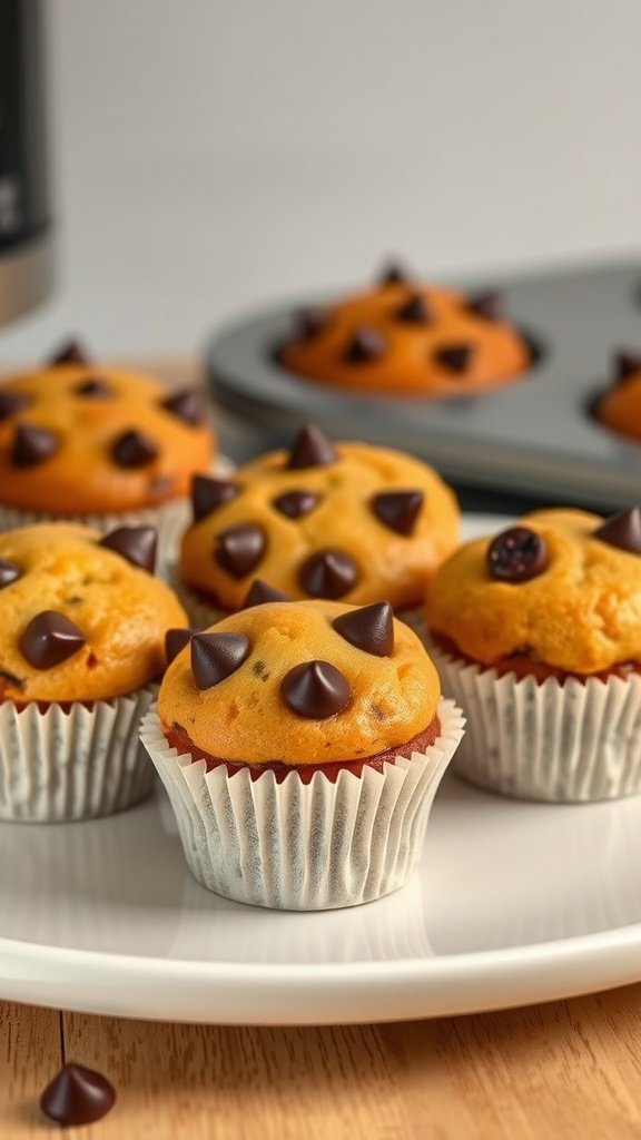 29 Irresistible Mini Desserts You Need to Try Mini chocolate chip muffins on a plate