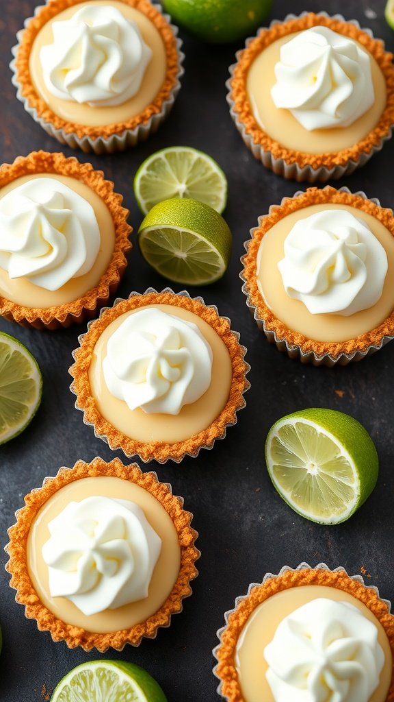 29 Irresistible Mini Desserts Perfect for Any Party Mini Key Lime Pies with whipped cream and lime slices. Mini desserts for parties