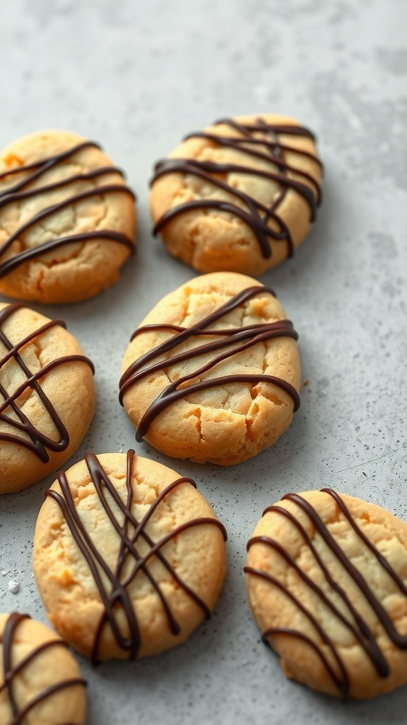 27 Delightful Easter Cookie Recipes to Celebrate the Season Peanut Butter Egg Cookies decorated with chocolate drizzle