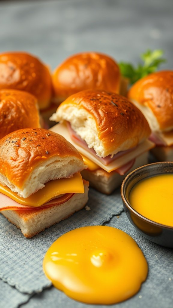 35 Irresistible Ham and Cheese Slider Recipes You’ll Love Delicious ham and cheese sliders with a honey mustard dipping sauce.