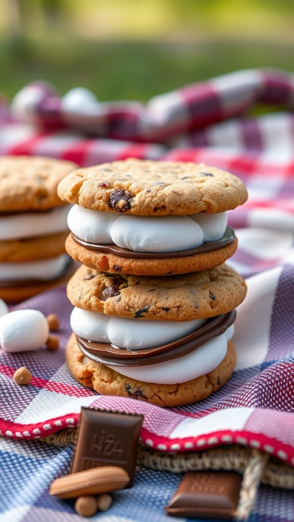 27 Delightful Easter Cookie Recipes to Celebrate the Season S'mores inspired cookies stacked with marshmallows and chocolate