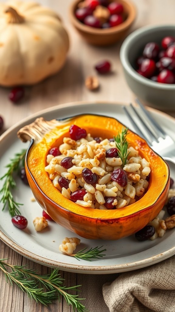 27 Delicious Sunday Dinner Ideas for Your Family Table A delicious stuffed acorn squash filled with rice, nuts, and cranberries. Sunday Dinner