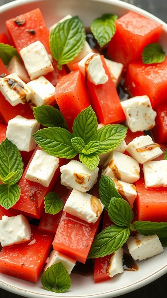 35 Delicious Salad Recipes You Need to Try A vibrant watermelon feta salad with mint leaves and a drizzle of balsamic glaze