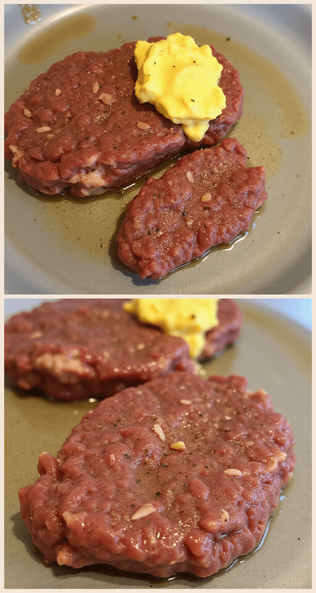 Beef Stroganoff: A Creamy, Savory Skillet Sensation A beautifully arranged plate of beef preparations illuminated by warm golden light, showcasing juicy cuts of meat alongside fresh herbs and spices.