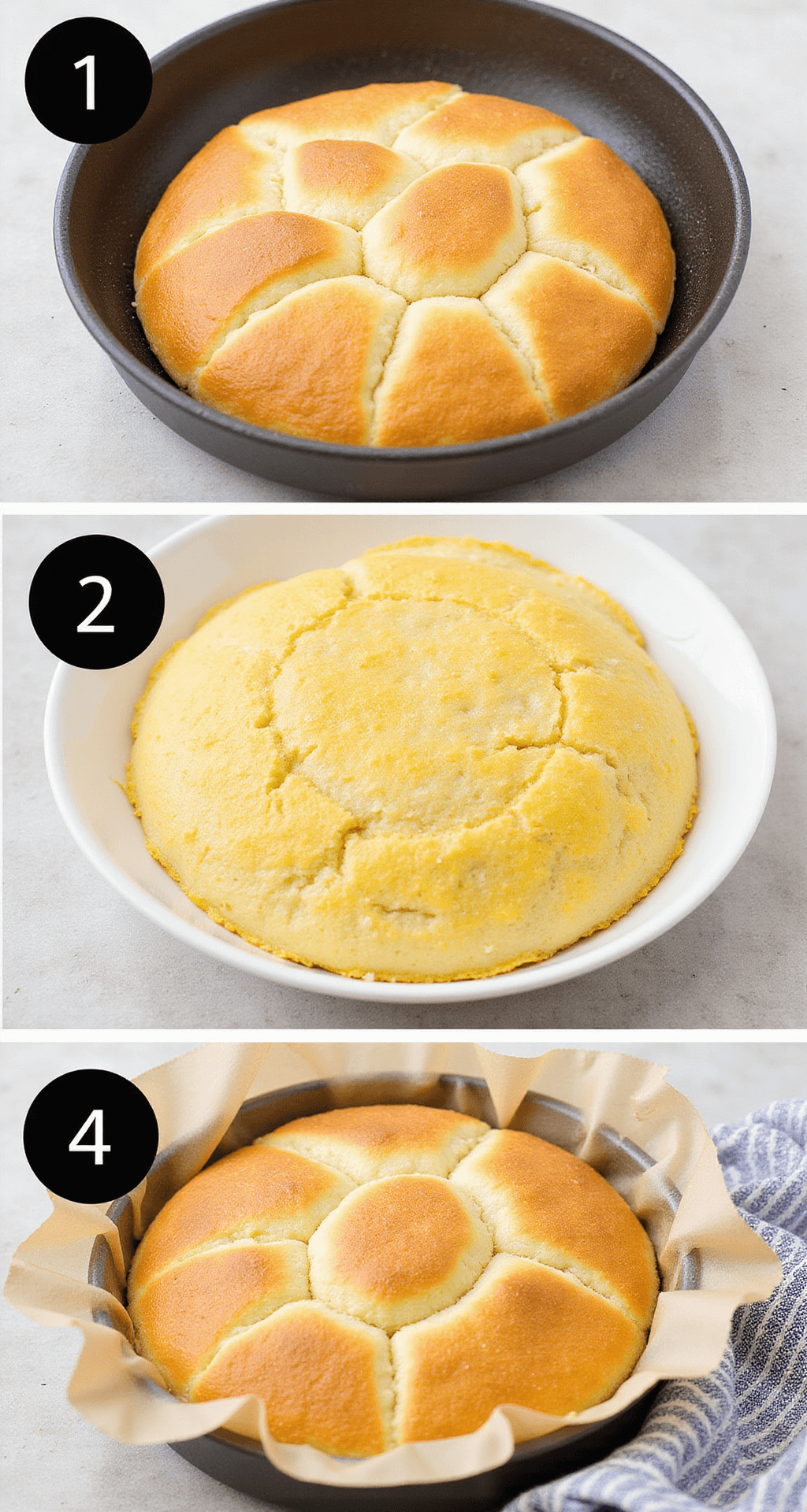 KOREAN EGG BREAD (GYERAN-PPANG): STREET FOOD MAGIC IN YOUR KITCHEN Freshly baked Korean egg bread, golden brown with a flaky crust, arranged on a wooden serving board, garnished with sesame seeds and green onions.