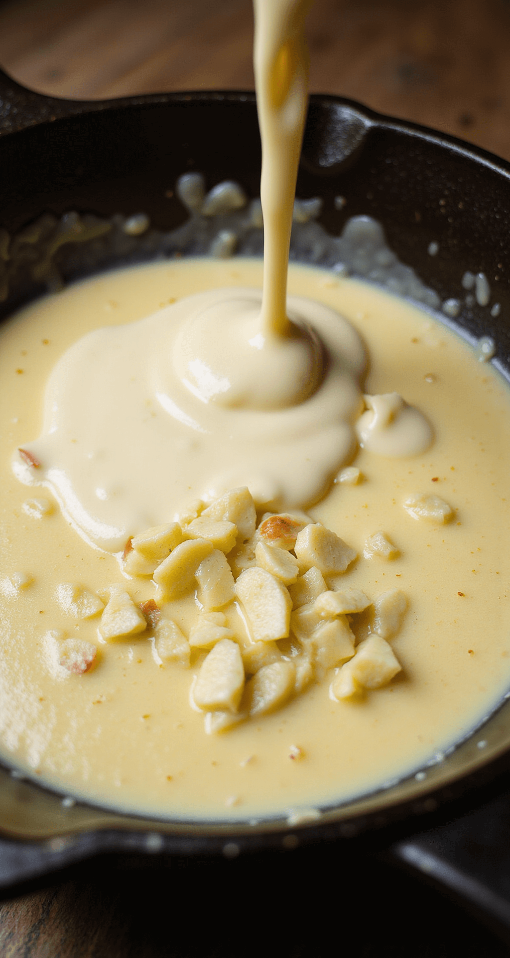 Garlic Parmesan Pasta: Your Ultimate Comfort Food Masterpiece Golden butter melting in a cast iron skillet with sizzling minced garlic and rich heavy cream being poured in warm ambient lighting.
