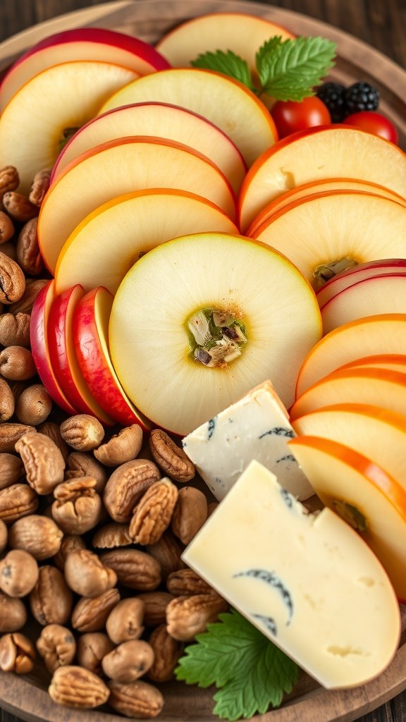 35 Stunning Apple Wallpapers for Your Device A charcuterie board featuring sliced apples, nuts, and cheese.
