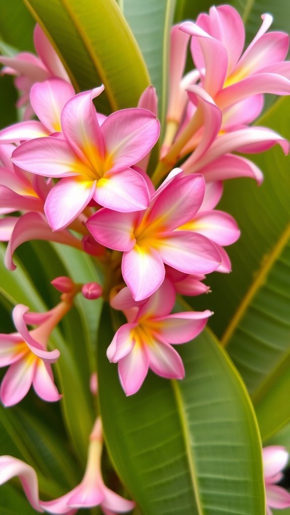 25 Creative Banana Wallpaper Designs for Your Phone Close-up of pink and yellow banana blossoms with green leaves