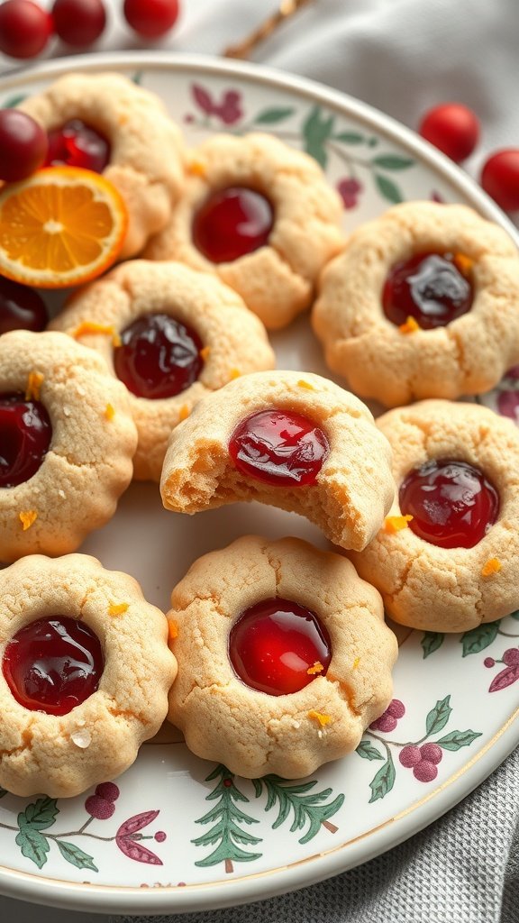 25 Creative Gender Reveal Cookie Ideas to Celebrate Your Big News A plate of cranberry orange gender reveal cookies with a glossy red filling.