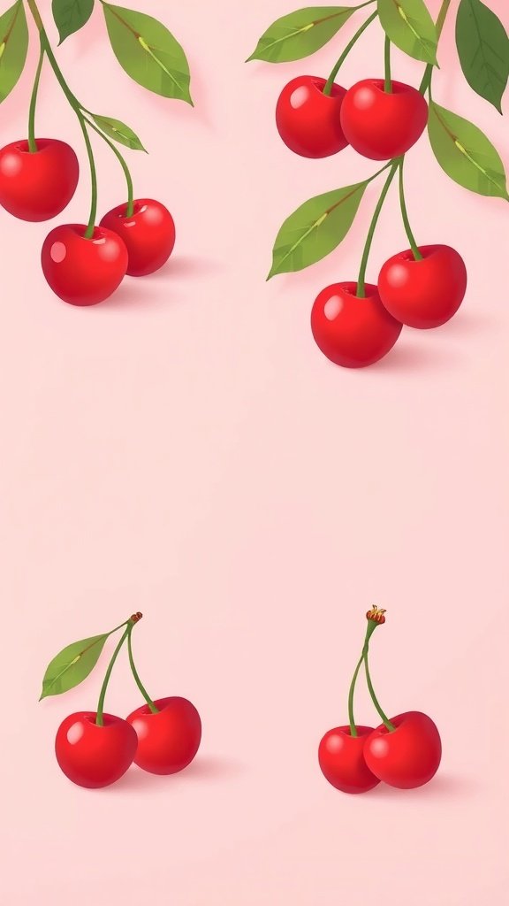 25 Stunning Cherry Wallpaper Designs for Your Phone Minimalist cherry fruit design on a pink background
