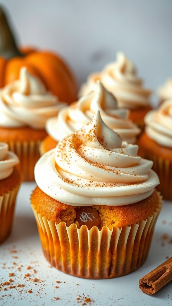 25 Creative Gender Reveal Cupcake Ideas to Celebrate Your Baby's Arrival Delicious pumpkin spice cupcakes with cream cheese frosting, perfect for a gender reveal party.