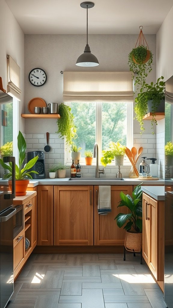 50 Creative Tiny Cottage Kitchen Ideas for Space-Savvy Living A cozy tiny cottage kitchen with wooden cabinets, plants, and natural light.