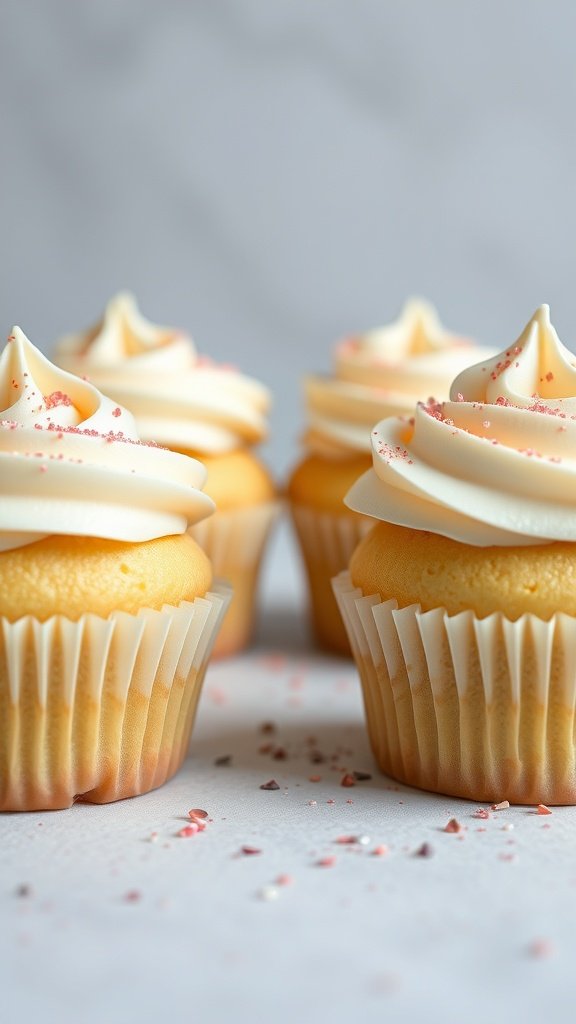 25 Creative Gender Reveal Cupcake Ideas to Celebrate Your Baby's Arrival Vanilla bean gender reveal cupcakes with frosting and sprinkles