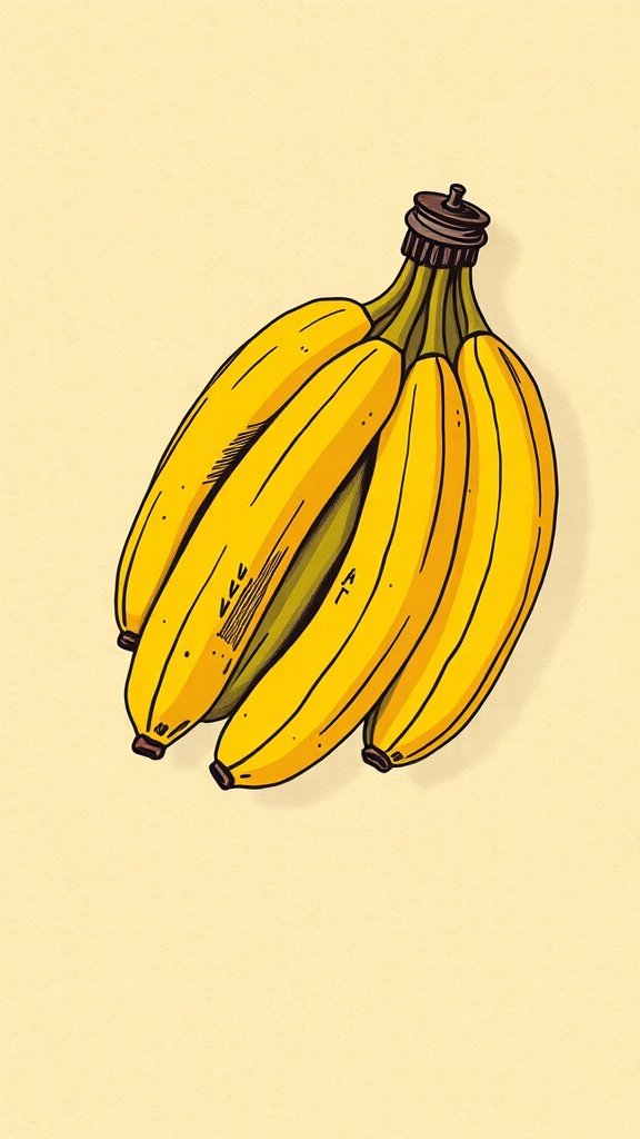 25 Creative Banana Wallpaper Designs for Your Phone Vintage illustration of a bunch of bananas on a light background