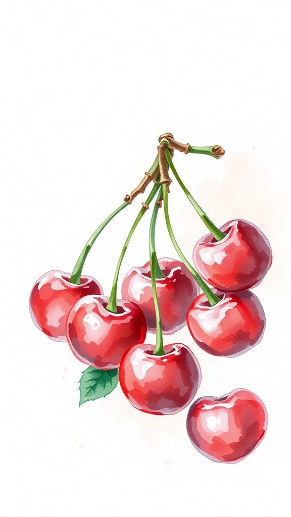 25 Stunning Cherry Wallpaper Designs for Your Phone Watercolor painting of cherries on a white background